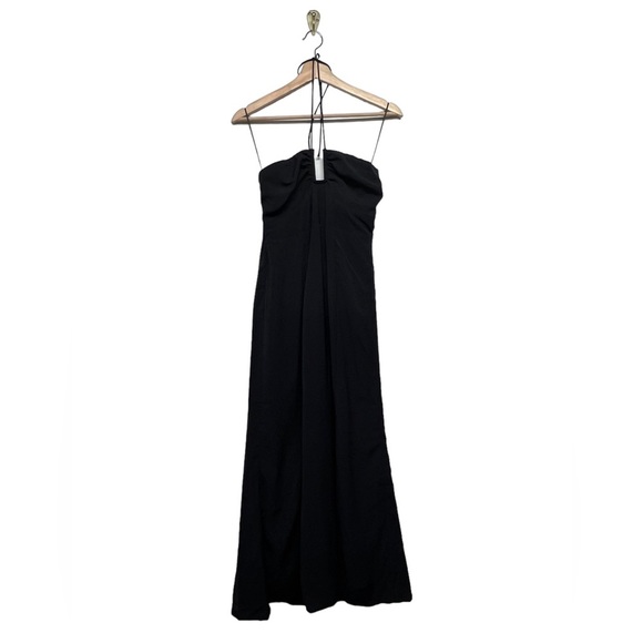 NWOT ABERCROMBIE & FITCH Halter Midi Dress Black XS - Picture 3 of 8